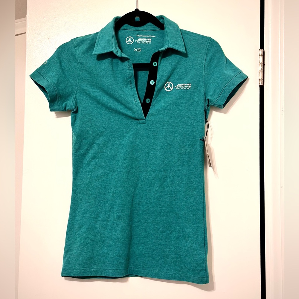 NWT sz XS Official Formula 1 AMD Petronas Motorsport Mercedes polo jersey $118!